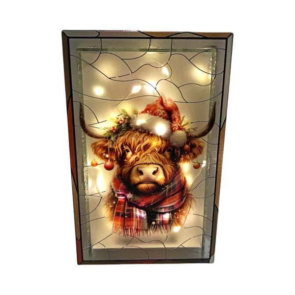 LED Highland Stained Glass 21cm
